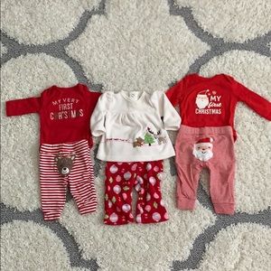 3 baby girl Christmas outfits!